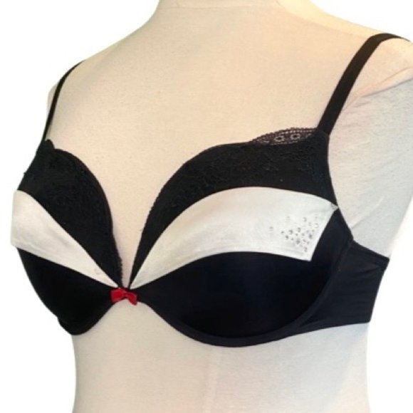 La SENZA Other - La Senza Lingerie Underwire Padded Push Up Sexy Tuxedo Look Bra Size 36D